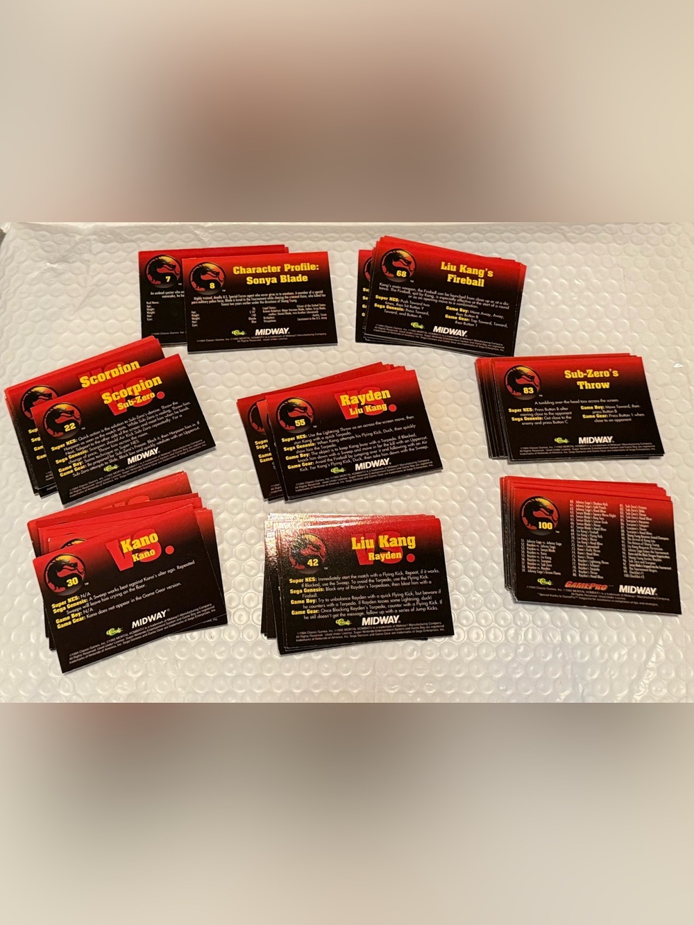 1994 Classic Games Mortal Kombat Series 1 Complete 100 Card Base Set w/7 LE card - Picture 2 of 11